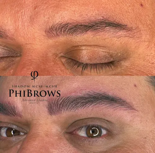 Resultado de micropigmentación de ceja masculina