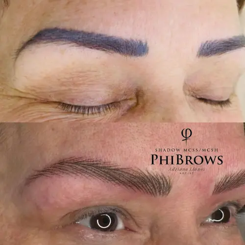 Antes y después de cejas perfectas